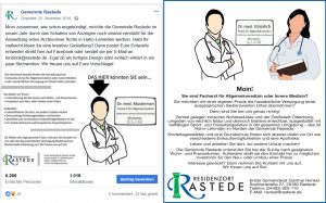 Hausarzt-Suche für Hahn-Lehmden: vom ersten Entwurf als Facebook-Post bis zur fertigen Anzeige