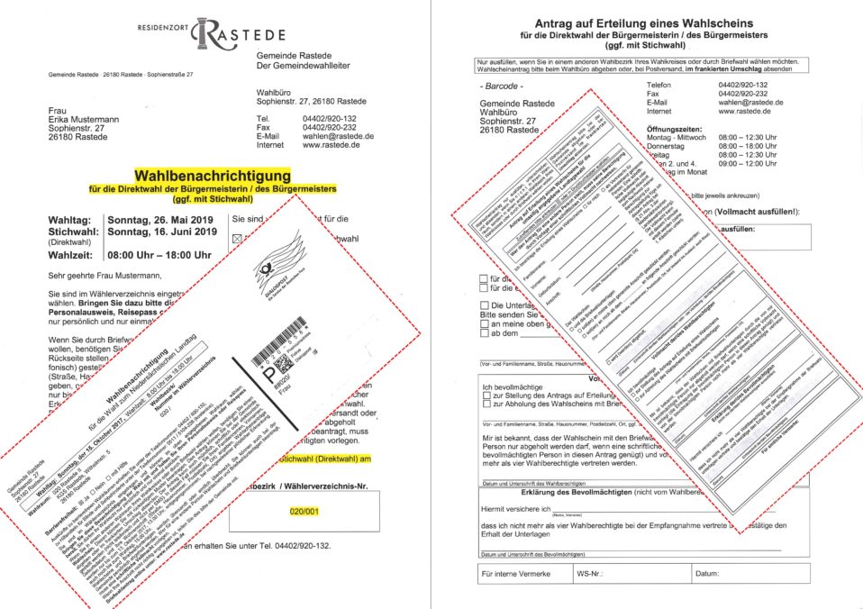 Wahlbenachrichtigung kommt im neuen Format Residenzort Rastede